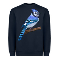 Navy Blue Jay Bird Heavyweight Sweatshirt - LillyAllenDesigns