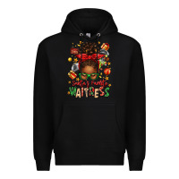 Black santa's favorite waitress messy bun Premium Hoodie - texasbilliewilder