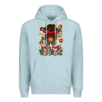 Blue Mist santa's favorite waitress messy bun Premium Hoodie - texasbilliewilder