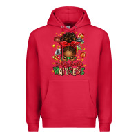 Cardinal santa's favorite waitress messy bun Premium Hoodie - texasbilliewilder