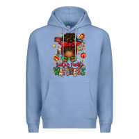 Colony Blue santa's favorite waitress messy bun Premium Hoodie - texasbilliewilder