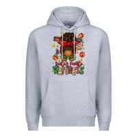 Heather Grey santa's favorite waitress messy bun Premium Hoodie - texasbilliewilder