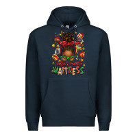 Navy santa's favorite waitress messy bun Premium Hoodie - texasbilliewilder