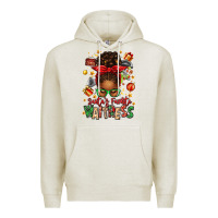 Oatmeal Heather santa's favorite waitress messy bun Premium Hoodie - texasbilliewilder