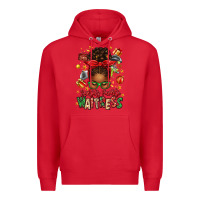 Red santa's favorite waitress messy bun Premium Hoodie - texasbilliewilder