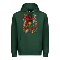 Sports Green santa's favorite waitress messy bun Premium Hoodie - texasbilliewilder