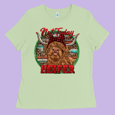 Highland Heifer Christmas Ladies Tee Designed By Ranaportraitstore
