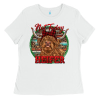 White Highland Heifer Christmas Ladies Tee - RanaPortraitStore