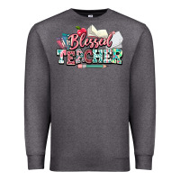 Charcoal Heather blessed teacher school Premium Sweatshirt - NancyCooperArtShop