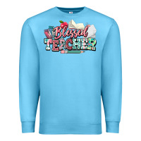 Ocean Blue blessed teacher school Premium Sweatshirt - NancyCooperArtShop
