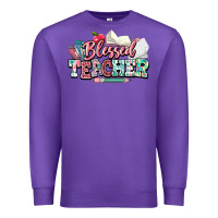 Purple blessed teacher school Premium Sweatshirt - NancyCooperArtShop
