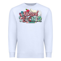 White blessed teacher school Premium Sweatshirt - NancyCooperArtShop