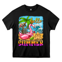 Black hello summer skeleton Heavy Core Tee - Zillion Design Studio