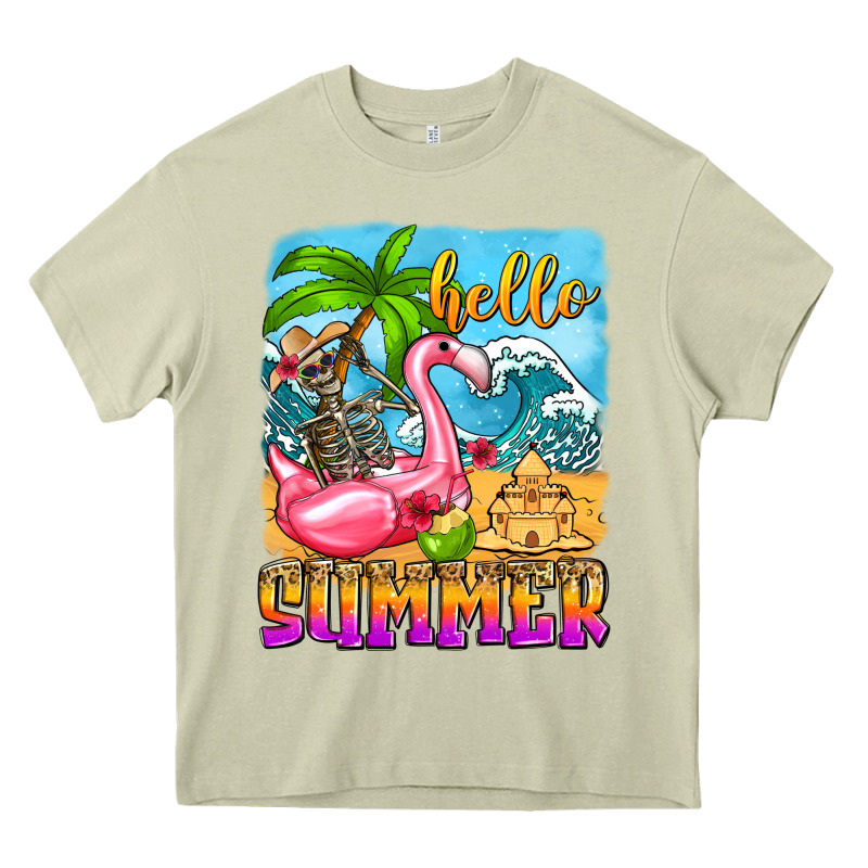 Hello Summer Skeleton Heavy Core Tee by Zillion Design Studio | Teevron