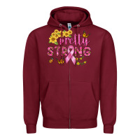 Burgundy Pretty Strong Zipper Hoodie - BundleAndBundleShop