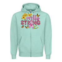 Seafoam Pretty Strong Zipper Hoodie - BundleAndBundleShop