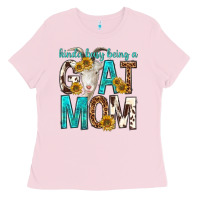 Bubblegum Pink kinda busy being a goat mom Ladies Tee - texasbilliewilder