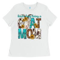 White kinda busy being a goat mom Ladies Tee - texasbilliewilder