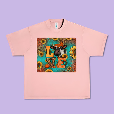 Love Autumn Cow Urban Heavy Tee Designed By Jasminsmagicworld