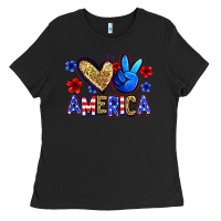 Black peace love america Ladies Tee - Zillion Design Studio