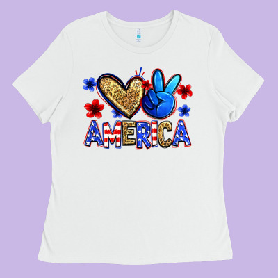 Peace Love America Ladies Tee Designed By Zillion Design Studio