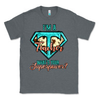 Charcoal Heather i'm a teacher what's your superpower cowhide Classic Tee - Jasminsmagicworld