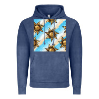 Vintage Denim leopard sun seamless pattern Vintage Hoodie - BundleAndBundleShop
