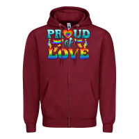 Burgundy Lgbtq Proud Of Love Zipper Hoodie - BundleAndBundleShop