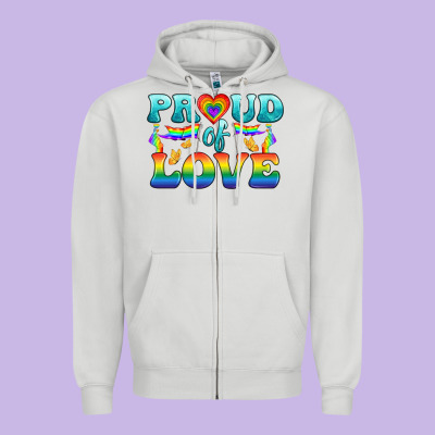 Lgbtq Proud Of Love Zipper Hoodie Designed By Bundleandbundleshop