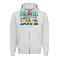 Dove Grey Lgbtq Proud Of Love Zipper Hoodie - BundleAndBundleShop