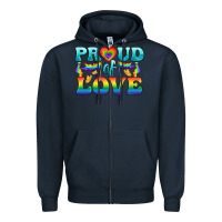 Navy Lgbtq Proud Of Love Zipper Hoodie - BundleAndBundleShop