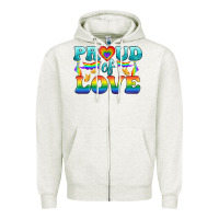 Oatmeal Heather Lgbtq Proud Of Love Zipper Hoodie - BundleAndBundleShop