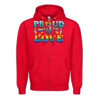 Red Lgbtq Proud Of Love Zipper Hoodie - BundleAndBundleShop