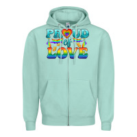 Seafoam Lgbtq Proud Of Love Zipper Hoodie - BundleAndBundleShop