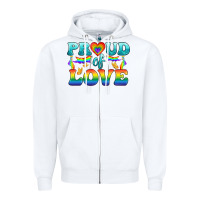 White Lgbtq Proud Of Love Zipper Hoodie - BundleAndBundleShop