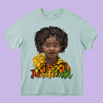 Juneteenth Black Boy Heavy Core Tee Designed By Barkaloodesign