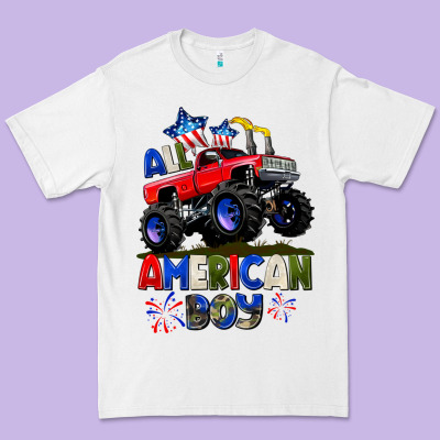 All American Boy 4th July Premium Tee Designed By Cowgirlartshop