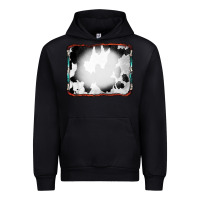 Black Cowhide Background with Bleach Serape Frame Urban Hoodie - CowCowDesign