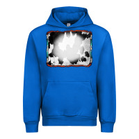 Cobalt Cowhide Background with Bleach Serape Frame Urban Hoodie - CowCowDesign