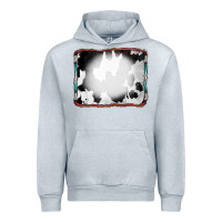 Heather Grey Cowhide Background with Bleach Serape Frame Urban Hoodie - CowCowDesign