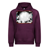 Mauve Wine Cowhide Background with Bleach Serape Frame Urban Hoodie - CowCowDesign