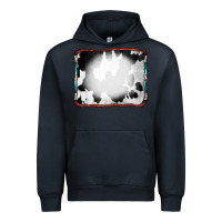 Navy Cowhide Background with Bleach Serape Frame Urban Hoodie - CowCowDesign