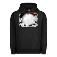 Pigment Black Cowhide Background with Bleach Serape Frame Urban Hoodie - CowCowDesign