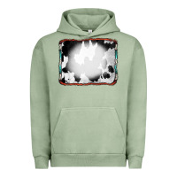Pigment Oil Green Cowhide Background with Bleach Serape Frame Urban Hoodie - CowCowDesign