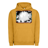 Pigment Peanut Butter Cowhide Background with Bleach Serape Frame Urban Hoodie - CowCowDesign