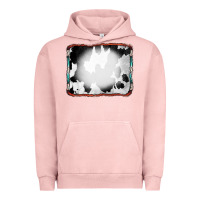 Pigment Salmon Cowhide Background with Bleach Serape Frame Urban Hoodie - CowCowDesign