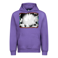 Tulip Cowhide Background with Bleach Serape Frame Urban Hoodie - CowCowDesign