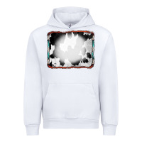 White Cowhide Background with Bleach Serape Frame Urban Hoodie - CowCowDesign