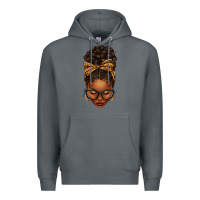 Rock afro messy bun leopard bow Premium Hoodie - texasbilliewilder