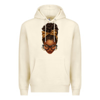 Sandshell afro messy bun leopard bow Premium Hoodie - texasbilliewilder